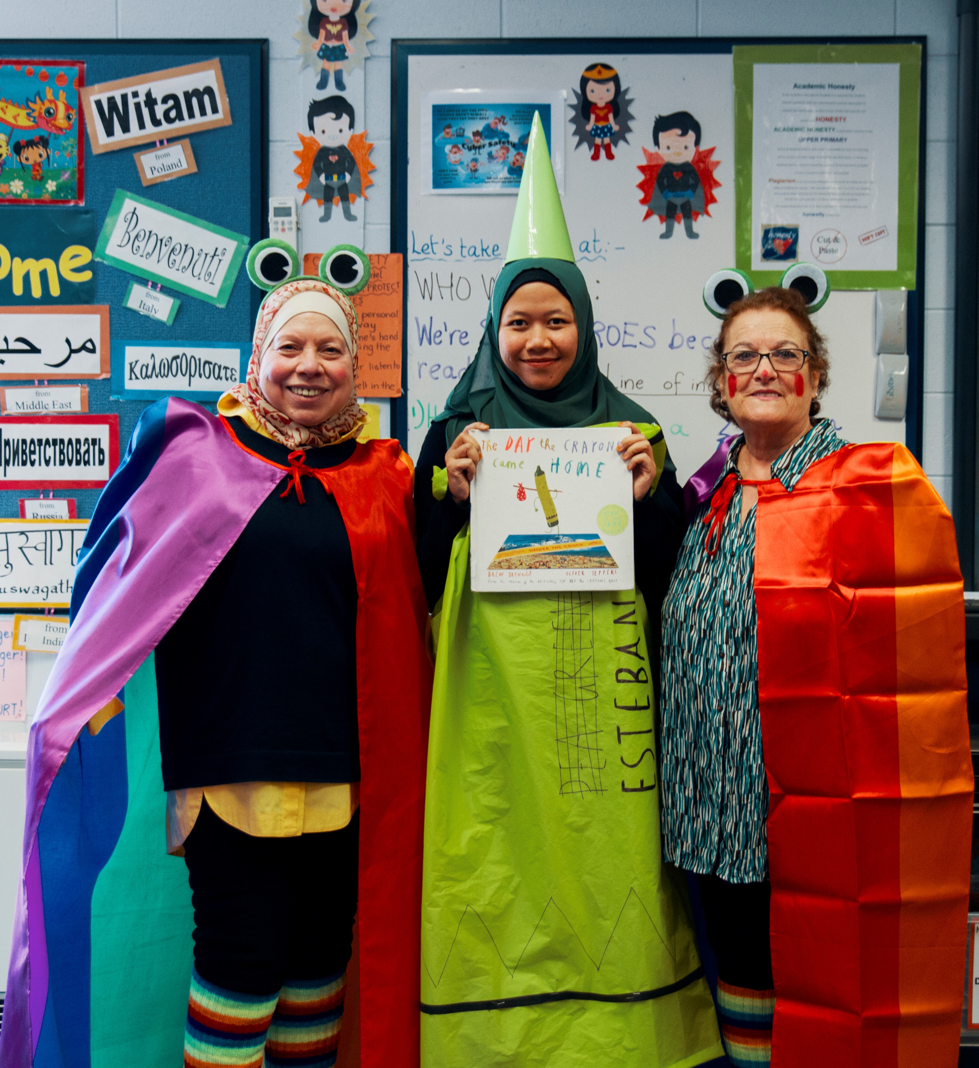 Library Staff dressed and ready for Character Parade